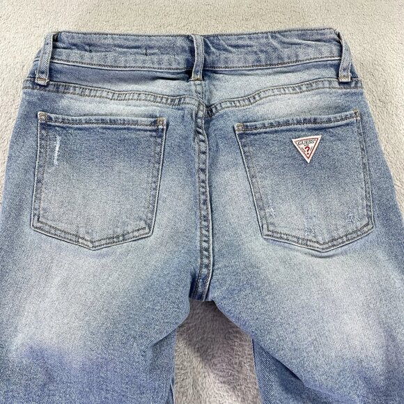 Guess Women's Blue Sexy Curve Low-Rise Stretch Ripped Jeans - Picture 7 of 10